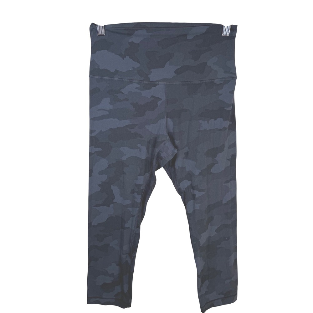 Lululemon Align Cropped Leggings Womens 8 Deep Coal Heritage 365 Camo Activewear